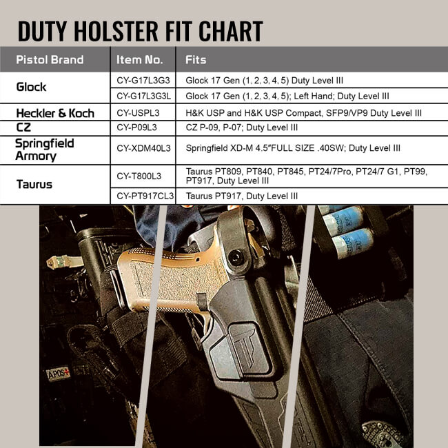 Holster port discret pour SP2022 - Cytac - gendarmes - policiers